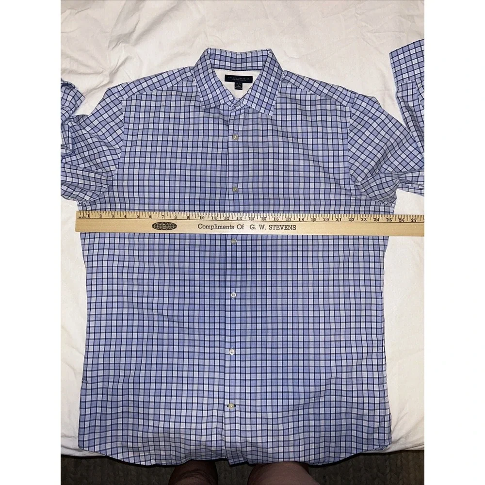 Banana Republic non iron slim fit men's LS shirt size XL‎ blue plaid